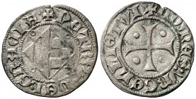 Comtat d'Urgell. Pere d'Urgell (1347-1408). Agramunt. Diner heràldic. (Cru.V.S. 135 var) (Cru.C.G. 1952 var). 0,61 g. Insignificante grieta. Buen ejem...