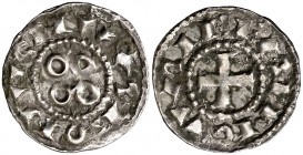 Vescomtat de Narbona. Berenguer (1019-1067). Narbona. Diner. (Cru.V.S. 157) (Cru.Occitània 40) (Cru.C.G. 2022). 1,16 g. Escasa. EBC-.