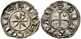 Comtat de Forcalquer. Bertran d'Urgell (1150-1207). Embrun. Diner. (Cru.V.S. falta) (Cru.Occitània 115e, como Bernat I) (Cru.C.G. 2043d). 0,83 g. Muy ...