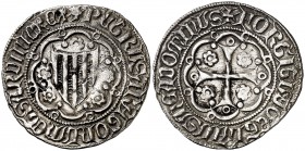 Pere III (1336-1387). Sardenya (Esglésies). Alfonsí. (Cru.V.S. 457.1) (Cru.C.G. 2270) (MIR. 115). 2,99 g. Letras T góticas en anverso y reverso. EBC-....