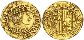 Ferran II (1479-1516). Barcelona. Principat. (Cru.V.S. 1129 var) (Cru.C.G. 3060 var). 3,51 g. Rara. MBC+.