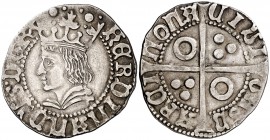 Ferran II (1479-1516). Barcelona. Croat. (Cru.V.S. 1137.1) (Badia 770 var) (Cru.C.G. 3066). 3,18 g. Atractiva. Escasa así. EBC-.