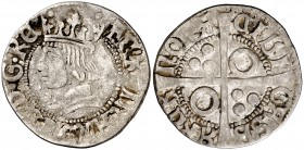 Ferran II (1479-1516). Barcelona. Croat. (Cru.V.S. falta) (Badia 714 sim) (Cru.C.G. falta). 3 g. Letras A distintas. Puntitos de plata en anverso. Rar...
