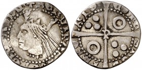 Ferran II (1479-1516). Perpinyà. Croat. 2,07 g. Falsa de época. Recortada. Rayas en anverso. Muy curiosa. (MBC-).