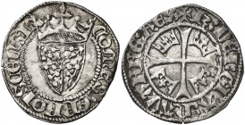 Carlos el Noble (1387-1425). Navarra. Gros. (Cru.V.S. 251). 3,38 g. Muy atractiva. Rarísima y más así. EBC-.