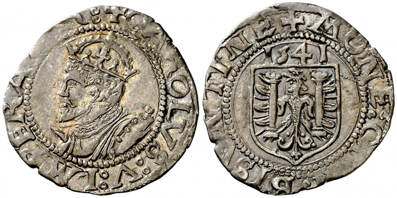 1541. Carlos I. Besançon. 1 carlos. (Vti. falta). 1,17 g. MBC+.