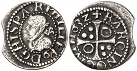 1632. Felipe IV. Barcelona. 1/2 croat. (Cal. 1133) (Cru.C.G. 4419b). 1,56 g. Cospel ligeramente irregular. Ex Colección Lepanto, Áureo 27/04/1999, nº ...