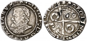 1632. Felipe IV. Barcelona. 1 croat. (Cal. 967) (Badia falta) (Cru.C.G. 4413a). 2,51 g. Busto de Felipe II. Rara y más así. MBC+.