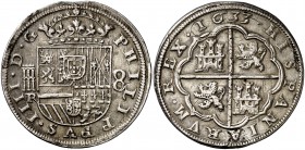 1633. Felipe IV. Segovia. R. 8 reales. (Cal. 573). 27,47 g. Escasa. MBC+.
