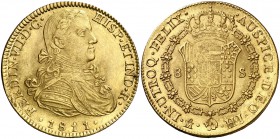 1811. Fernando VII. México. HJ. 8 escudos. (Cal. 48) (Cal.Onza 1257). 27,01 g. Busto imaginario. Rayitas. Ex Áureo & Calicó 12/03/2015, nº 1548. Escas...