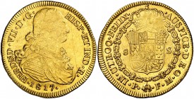 1817. Fernando VII. Popayán. FM. 8 escudos. (Cal. 79) (Cal.Onza 1298) (Restrepo 128-29). 26,90 g. MBC-/MBC.