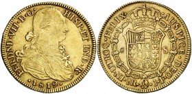 1819. Fernando VII. Santa Fe de Nuevo Reino. JF. 8 escudos. (Cal. 110) (Cal.Onza 1338) (Restrepo 127-32b). 26,95 g. El 8 del valor y de la fecha más p...