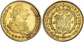1777. Carlos III. Madrid. PJ. 2 escudos. (Cal. 450). 6,77 g. Buen ejemplar. MBC+/EBC-.