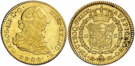 1780. Carlos III. Madrid. PJ. 2 escudos. (Cal. 453). 6,69 g. MBC/MBC+.