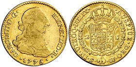 1775. Carlos III. Sevilla. CF. 2 escudos. (Cal. 577). 6,62 g. MBC/MBC+.
