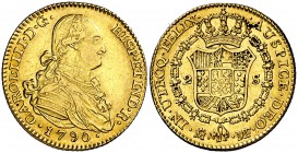 1790. Carlos IV. Madrid. MF. 2 escudos. (Cal. 324). 6,79 g. MBC+.