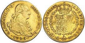 1795. Carlos IV. Madrid. MF. 2 escudos. (Cal. 330). 6,65 g. MBC/MBC+.
