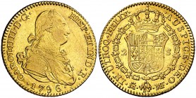 1796. Carlos IV. Madrid. MF. 2 escudos. (Cal. 333). 6,68 g. MBC/MBC+.
