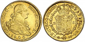 1800. Carlos IV. Madrid. MF. 2 escudos. (Cal. 338). 6,75 g. Bella. Precioso color. EBC-/EBC.