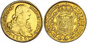 1800. Carlos IV. Madrid. FA. 2 escudos. (Cal. 340). 6,70 g. Rayitas. MBC/MBC+.