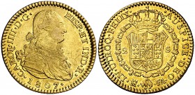 1807. Carlos IV. Madrid. FA. 2 escudos. (Cal. 350). 6,72 g. MBC+.