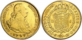 1797. Carlos IV. Sevilla. CN. 2 escudos. (Cal. 449). 6,71 g. MBC-/MBC.