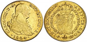 1804. Carlos IV. Sevilla. CN. 2 escudos. (Cal. 456). 6,67 g. MBC-/MBC.