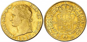 1812. José Napoleón. Madrid. AI. 80 reales. (Cal. 11). 6,67 g. Rara. MBC-/MBC.