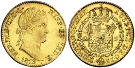 1819/7. Fernando VII. Madrid. GJ. 2 escudos. (Cal. 216 var). 6,75 g. Buen ejemplar. Parte de brillo original. MBC+/EBC-.