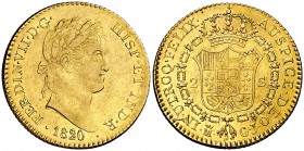 1820. Fernando VII. Madrid. GJ. 2 escudos. (Cal. 217). 6,77 g. Parte de brillo original. MBC+.
