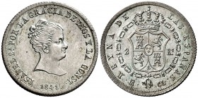 1841. Isabel II. Madrid. CL. 2 reales. (Cal. 356). 2,99 g. Bella. Brillo original. Ex Colección Permanyer 28/04/2016, nº 335. Muy rara y más así. EBC+...