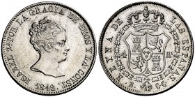 1842. Isabel II. Barcelona. CC. 4 reales. (Cal. 266). 5,89 g. Busto pequeño. Atractiva. EBC-/EBC.