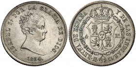 1834. Isabel II. Madrid. CR. 4 reales. (Cal. 284). 6 g. Levísimas rayitas. Bella. Parte de brillo original. Ex Colección Anastasia de Quiroga 28/04/20...