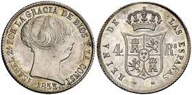 1853. Isabel II. Madrid. 4 reales. (Cal. 300). 5,19 g. Bella. Brillo original. Rara así. S/C-/S/C.