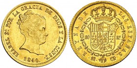 1840. Isabel II. Madrid. CL. 80 reales. (Cal. 73). 6,76 g. Bella. Brillo original. Rara así. EBC/EBC+.