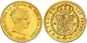 1845. Isabel II. Madrid. CL. 80 reales. (Cal. 78). 6,77 g. Bella. Brillo original. Rara así. EBC+.