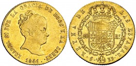 1841. Isabel II. Sevilla. RD. 80 reales. (Cal. 90). 6,70 g. Parte de brillo original. MBC+/EBC-.