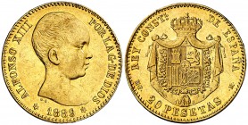 1889*1889. Alfonso XIII. MPM. 20 pesetas. (Cal. 4). 6,46 g. MBC+.