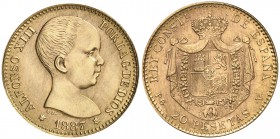 1887*1962. Estado Español. 20 pesetas. (Cal. 6). 6,46 g. Ex Áureo & Calicó 22/04/2015, nº 2723. S/C.
