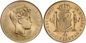 1897*1962. Estado Español. SGV. 100 pesetas. (Cal. 2). 32,22 g. Ex Áureo & Calicó 11/03/2010, nº 1601. Escasa. S/C-.
