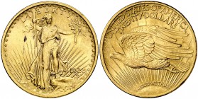 1922. Estados Unidos. Filadelfia. 20 dólares. (Fr. 185) (Kr. 131). 33,38 g. AU. EBC-.