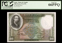1931. 1000 pesetas. (Ed. C13). 25 de abril, Zorrilla. Certificado por la PCGS como Gem New 66PPQ. S/C.