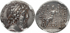 GRÈCE ANTIQUE - GREEK
Syrie, royaume séleucide, Démétrius II (130-125 av. J.-C.). Tétradrachme ND (129-128 av. J.-C.), Antioche.
Newell 320 ; Argent -...