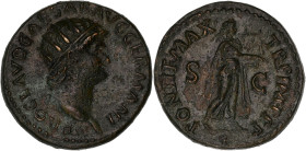 EMPIRE ROMAIN - ROMAN
Néron (54-68). As au revers d’Apollon 64, Rome.
RIC.205 ; Bronze - 6,05 g - 21,5 mm - 6 h
Les surfaces à peine corrodées pour ce...