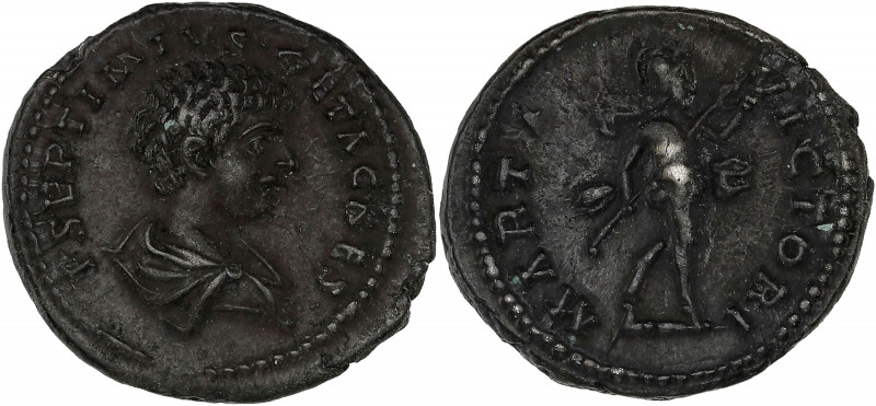EMPIRE ROMAIN - ROMAN
Geta (198-212). Denier 203, Laodicée ad Mare.
RIC.103 ; Ar...