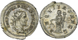 EMPIRE ROMAIN - ROMAN
Philippe Ier (244-249). Antoninien 244-247, Rome.
RIC.276 ; Billon - 4,2 g - 24 mm - 6 h
De flan large, en bon métal, avec une p...