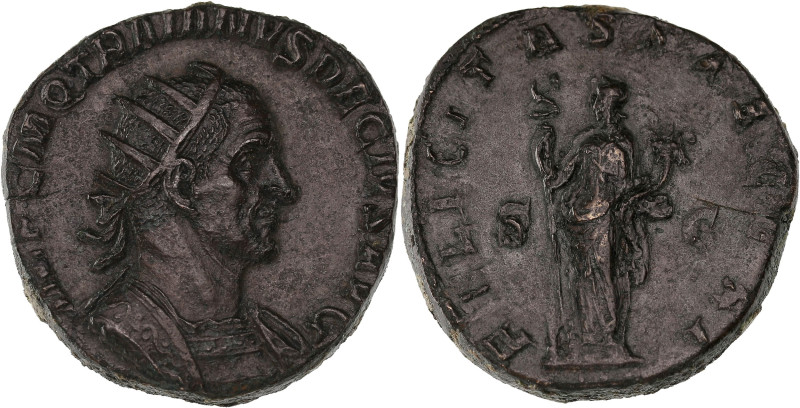 EMPIRE ROMAIN - ROMAN
Trajan Dèce (249-251). Double sesterce 249-251, Rome.
RIC....