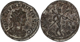 EMPIRE ROMAIN - ROMAN
Numérien (282-284). Antoninien 283-284, Lyon.
RIC.388 ; Billon - 4,03 g - 22 mm - 12 h
Avec une partie de son argenture. Belle f...