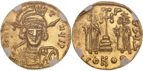 EMPIRE BYZANTIN - BYZANTINE
Constantin IV (668-685). Solidus ND, Constantinople, 4e officine.
BC.1156 ; Or - 4,33 g - 20 mm - 6 h
GENI MS SCRATCH 4/5 ...