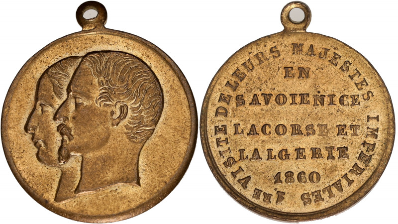 ALGÉRIE - ALGERIA
Second Empire / Napoléon III (1852-1870). Médaillette, voyage ...